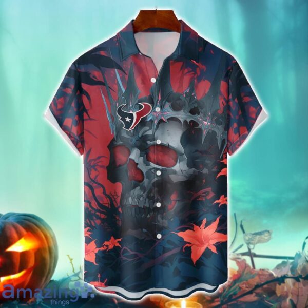 Houston Texans NFL Skull Halloween Hawaiian Shirt Special Gift For Fans Product Photo 1