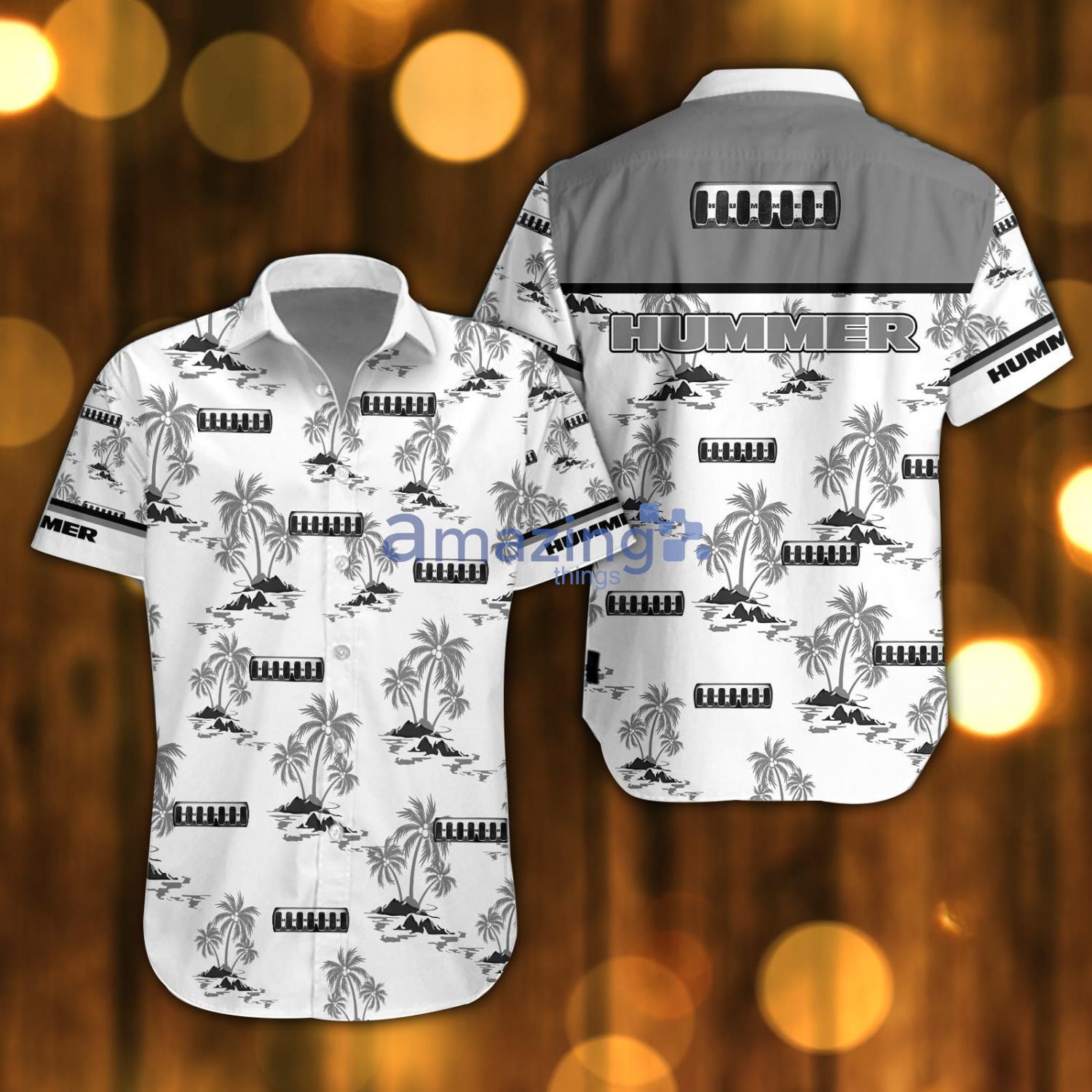 Hummer Beach Shirt Logo Printed White Hawaiian Shirt For Men And Women Product Photo 1