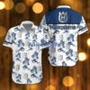 Husqvarna Beach Shirt Logo Printed White Hawaiian Shirt For Men And Women