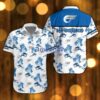 Hyosung Beach Shirt Logo Printed White Hawaiian Shirt For Men And Women