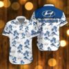 Hyundai Beach Shirt Logo Printed White Hawaiian Shirt For Men And Women