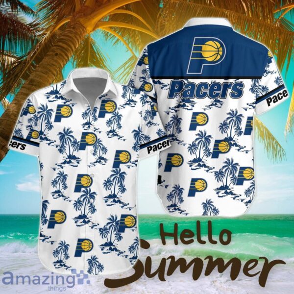 Indiana Pacers White Hawaiian Shirt All Printed Logo Team Shirt Product Photo 1
