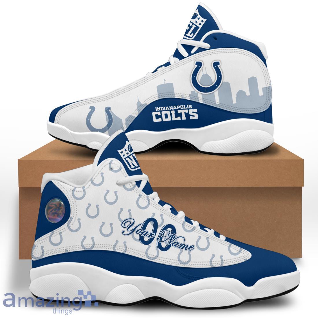 Indianapolis Colts Air Jordan 13 Shoes Trending For Men Women Custom Number & Name image Indianapolis Colts Air Jordan 13 Shoes Trending For Men Women Custom Number & Name Product Photo 3