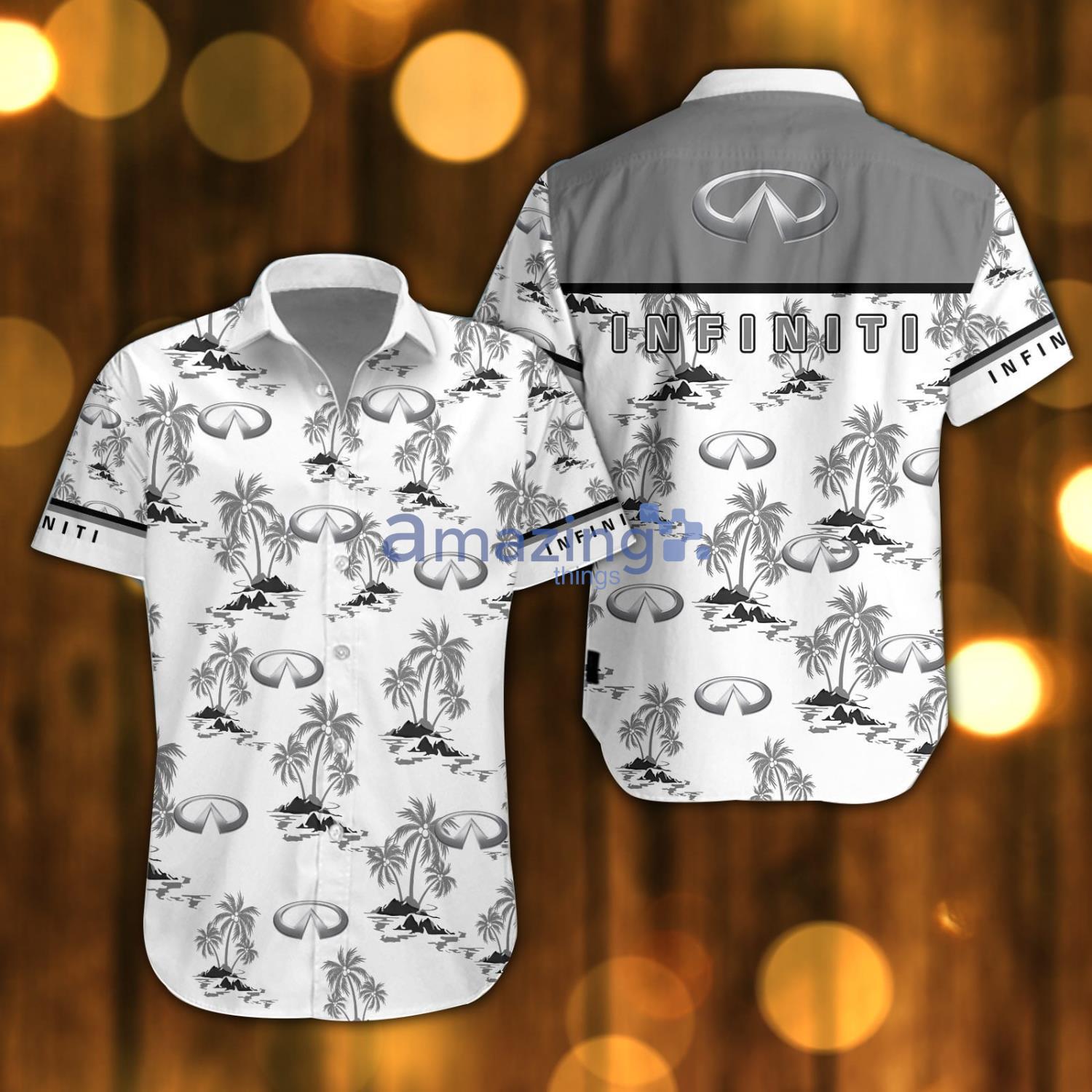 Infiniti Beach Shirt Logo Printed White Hawaiian Shirt For Men And Women Product Photo 1
