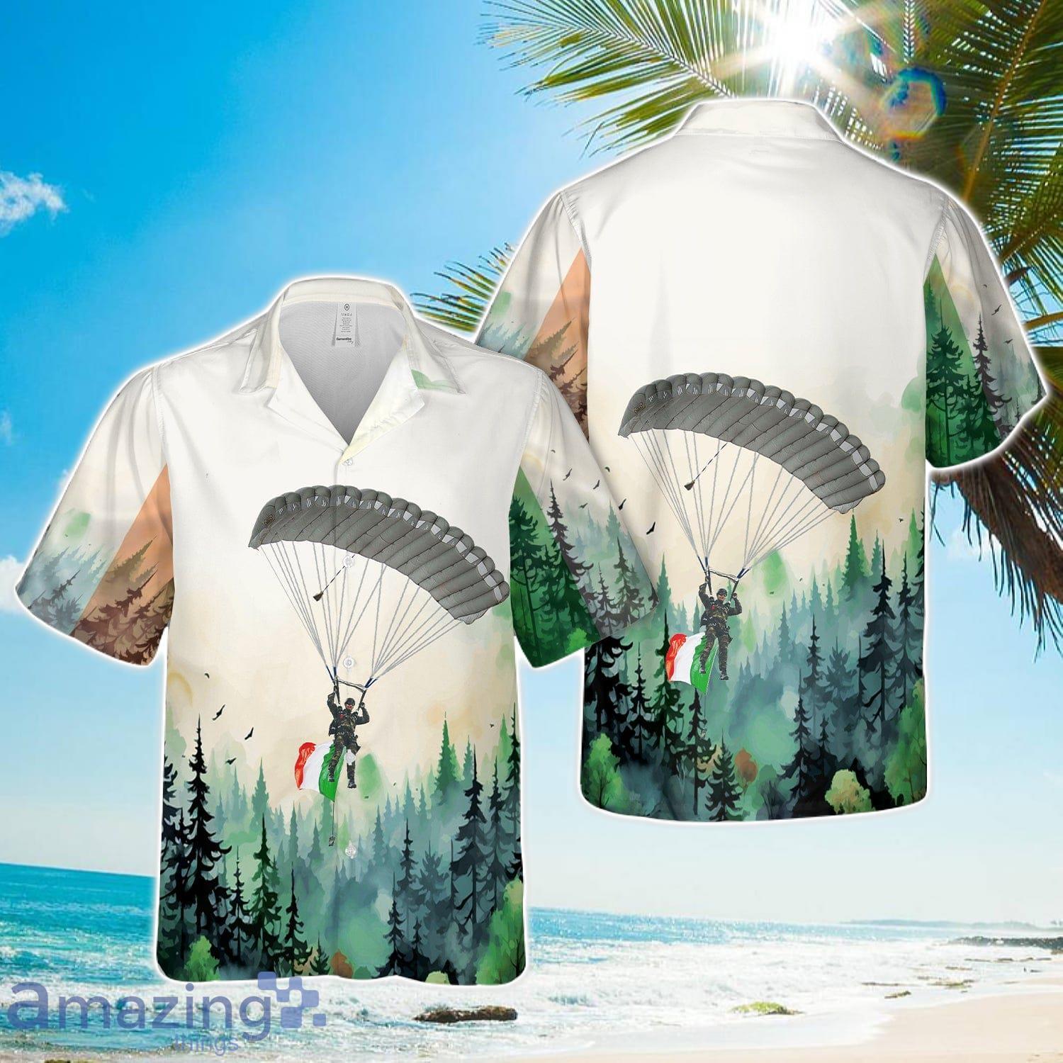 Irish Army Ranger Wing (ARW) Parachuting Hawaiian Shirt Summer Beach Shirt image Irish Army Ranger Wing (ARW) Parachuting Hawaiian Shirt Summer Beach Shirt Product Photo 1