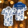 Iveco Beach Shirt Logo Printed White Hawaiian Shirt For Men And Women