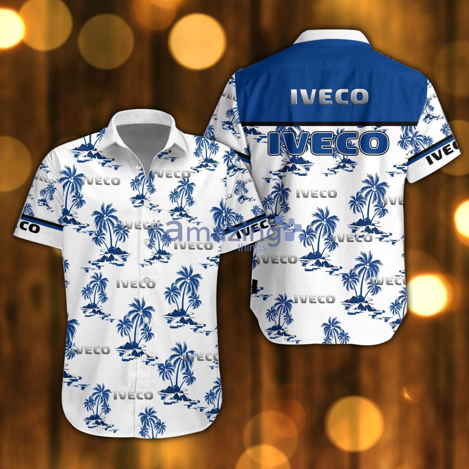 Iveco Beach Shirt Logo Printed White Hawaiian Shirt For Men And Women Product Photo 1