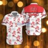 JAC Beach Shirt Logo Printed White Hawaiian Shirt For Men And Women