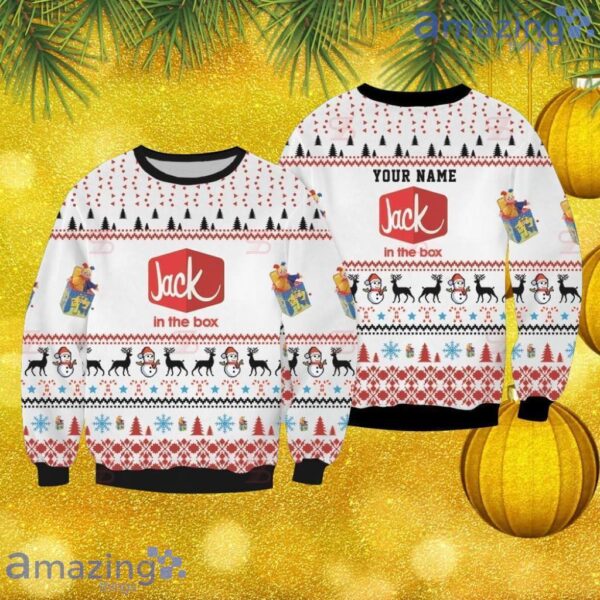 Jack in the Box Custom Name Christmas Knitting Ugly Sweater 3D Gift Christmas Product Photo 1