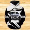 Jeep Wrangler White Hoodie 3D All Over Print
