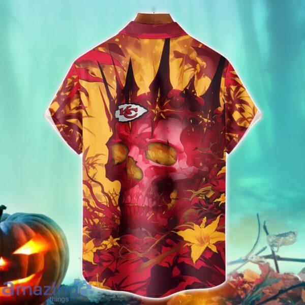 Kansas City Chiefs NFL Skull Halloween Hawaiian Shirt Special Gift For Fans Product Photo 2