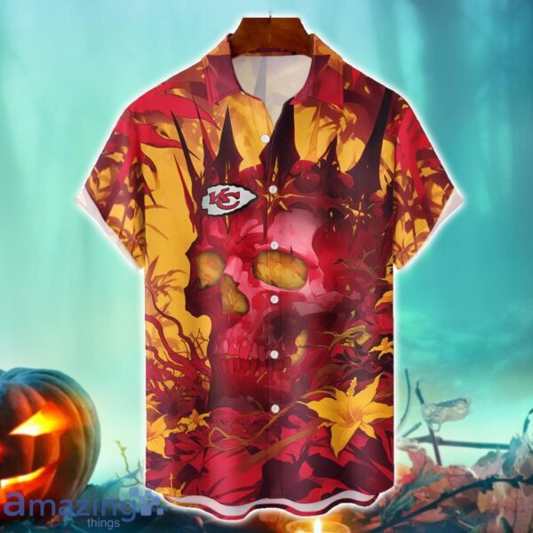 Kansas City Chiefs NFL Skull Halloween Hawaiian Shirt Special Gift For Fans Product Photo 1