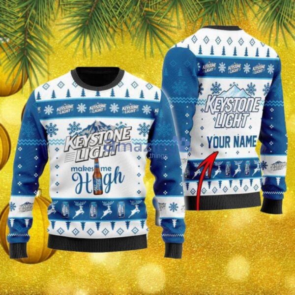 Keystone Light Makes Me High Personalized Ugly Knitted Sweater Christmas Gift Product Photo 1
