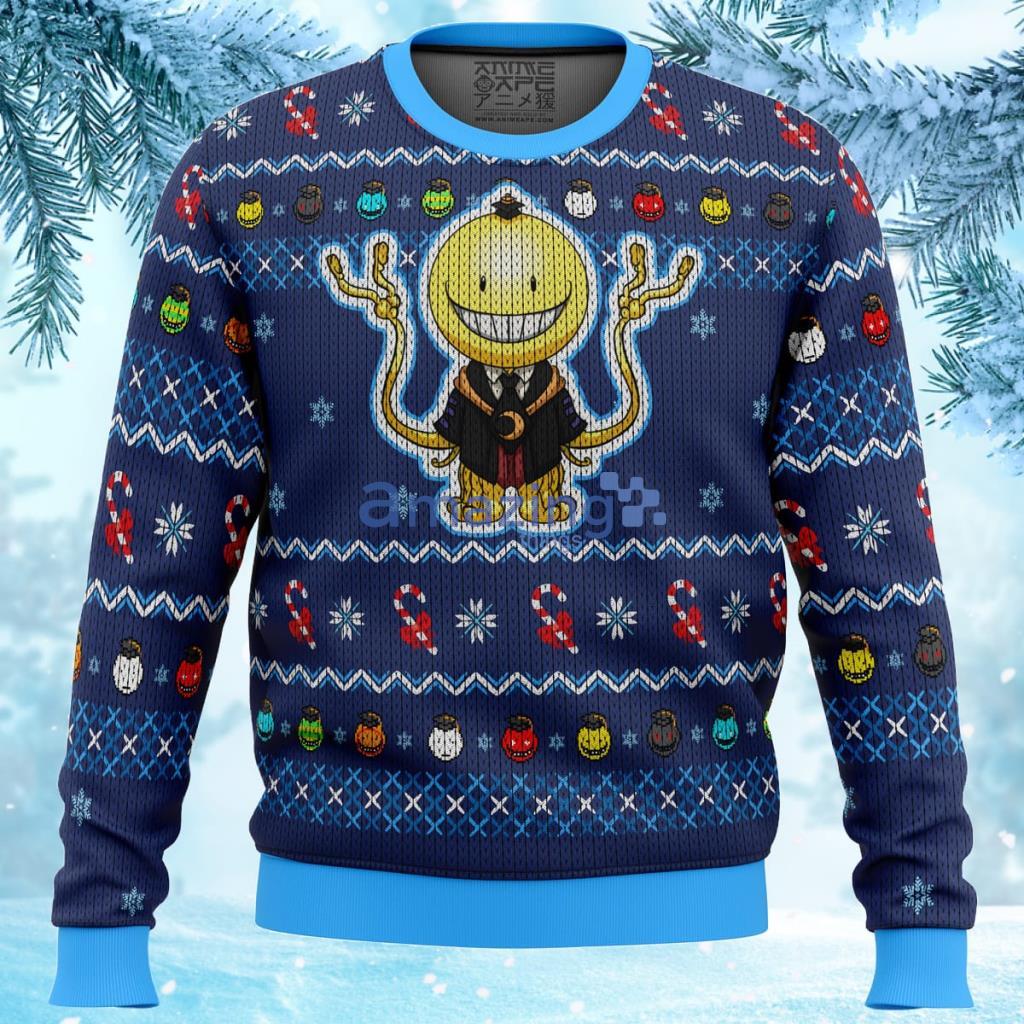 Koro Sensei Tentacles Assassination Classroom Ugly Christmas Sweater Gift For Men And Women image Koro Sensei Tentacles Assassination Classroom Ugly Christmas Sweater Gift For Men And Women Product Photo 1