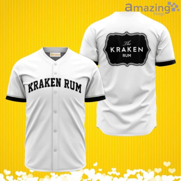 Kraken Rum White Baseball Jersey Shirt New Fashion Product Photo 1