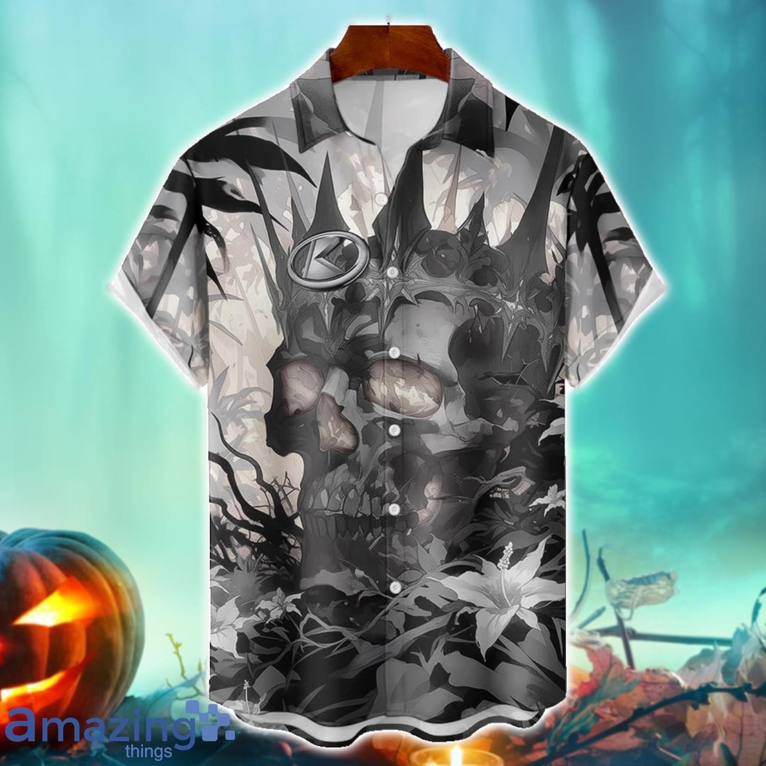 Kubota Royal Skull Halloween Hawaiian Shirt For Fans image Kubota Royal Skull Halloween Hawaiian Shirt For Fans Product Photo 1