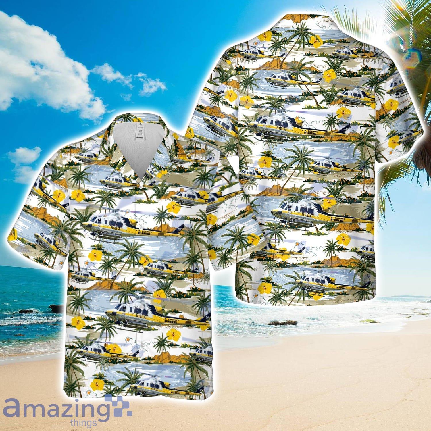 LA County Fire Bell 412 Hawaiian Shirt Beach Shirt image LA County Fire Bell 412 Hawaiian Shirt Beach Shirt Product Photo 1