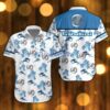 Landini Beach Shirt Logo Printed White Hawaiian Shirt For Men And Women