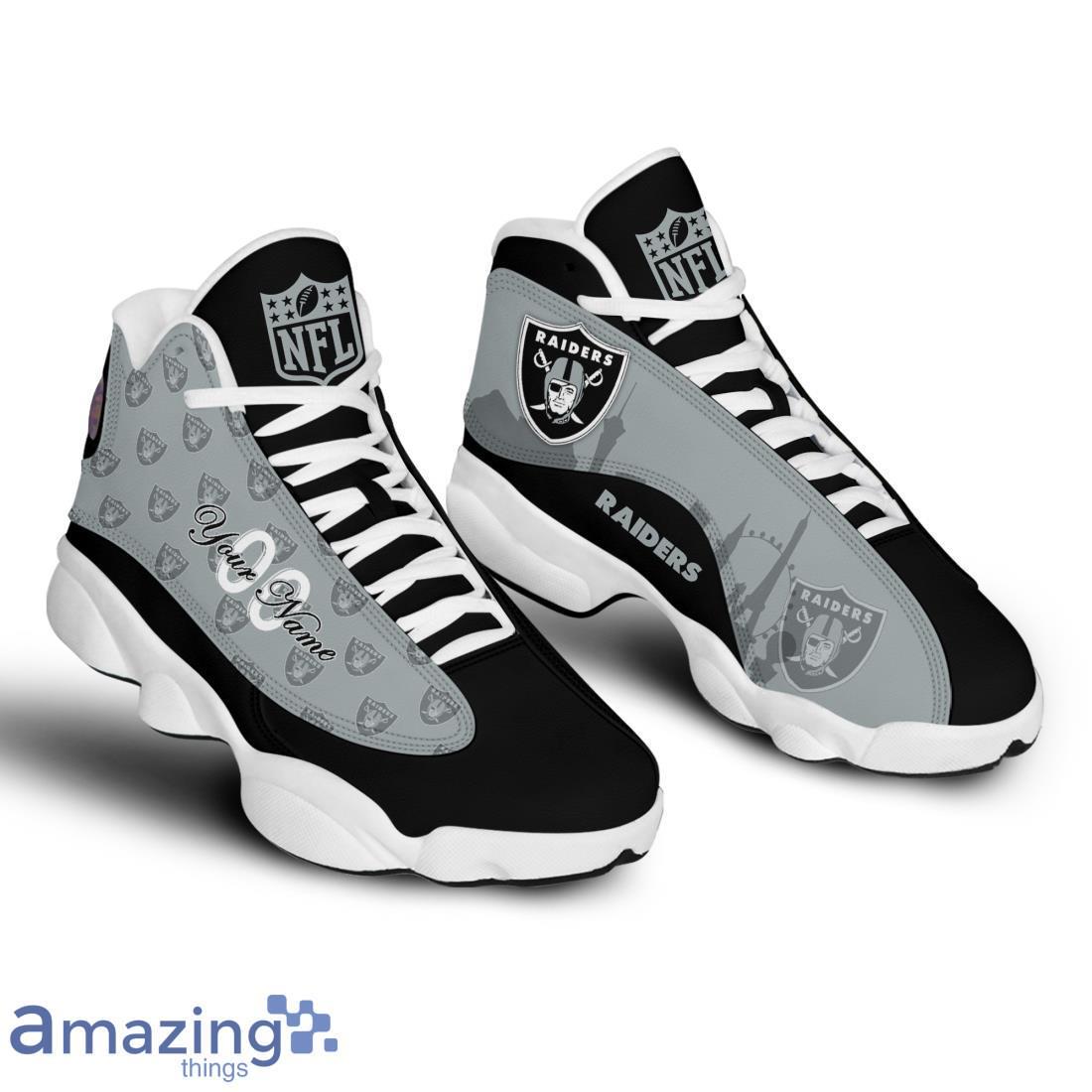 Las Vegas Raiders Air Jordan 13 Shoes Trending For Men Women Custom Number & Name image Las Vegas Raiders Air Jordan 13 Shoes Trending For Men Women Custom Number & Name Product Photo 1