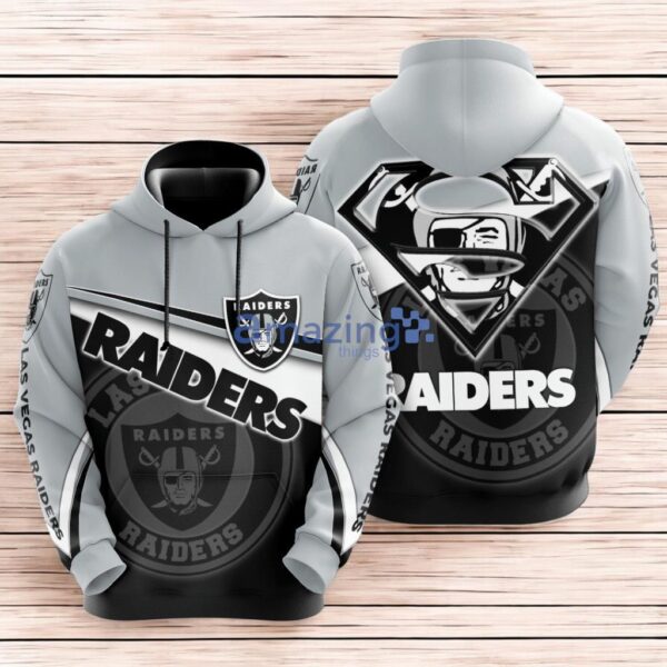Las Vegas Raiders Logo All Over Print 3D Black Light Gray Product Photo 1
