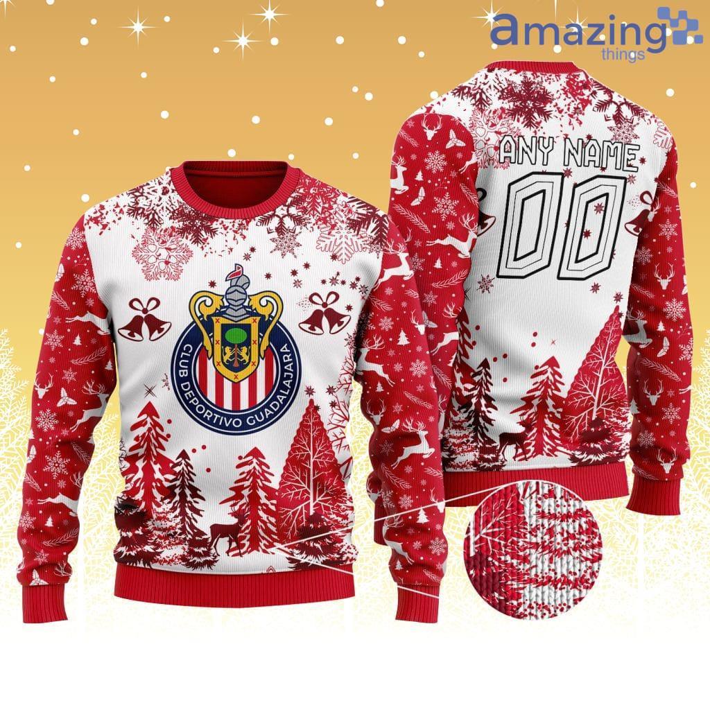 LIGA MX Chivas Guadalajara Special Christmas Knitting Ugly Sweater Design New image LIGA MX Chivas Guadalajara Special Christmas Knitting Ugly Sweater Design New Product Photo 1