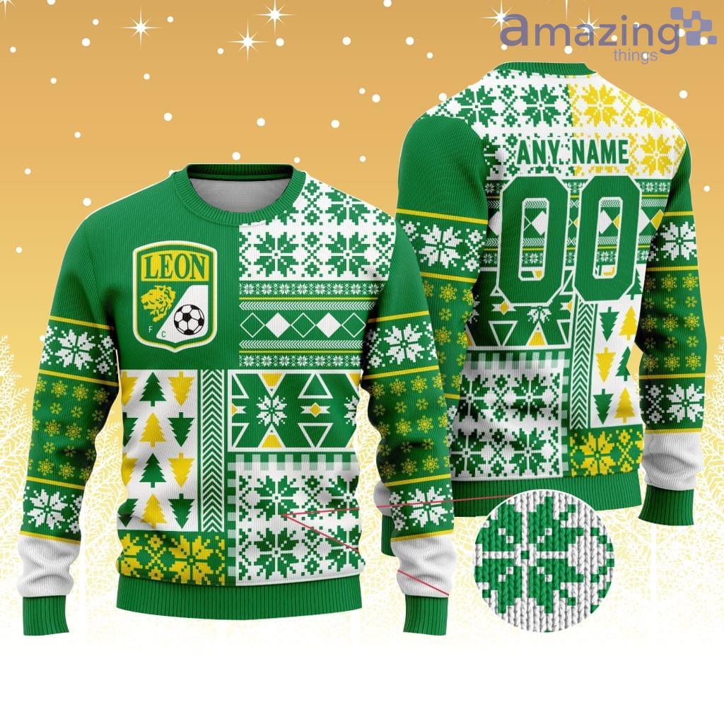 LIGA MX Club Leon Special Christmas Knitting Ugly Sweater Christmas Pattern image LIGA MX Club Leon Special Christmas Knitting Ugly Sweater Christmas Pattern Product Photo 1