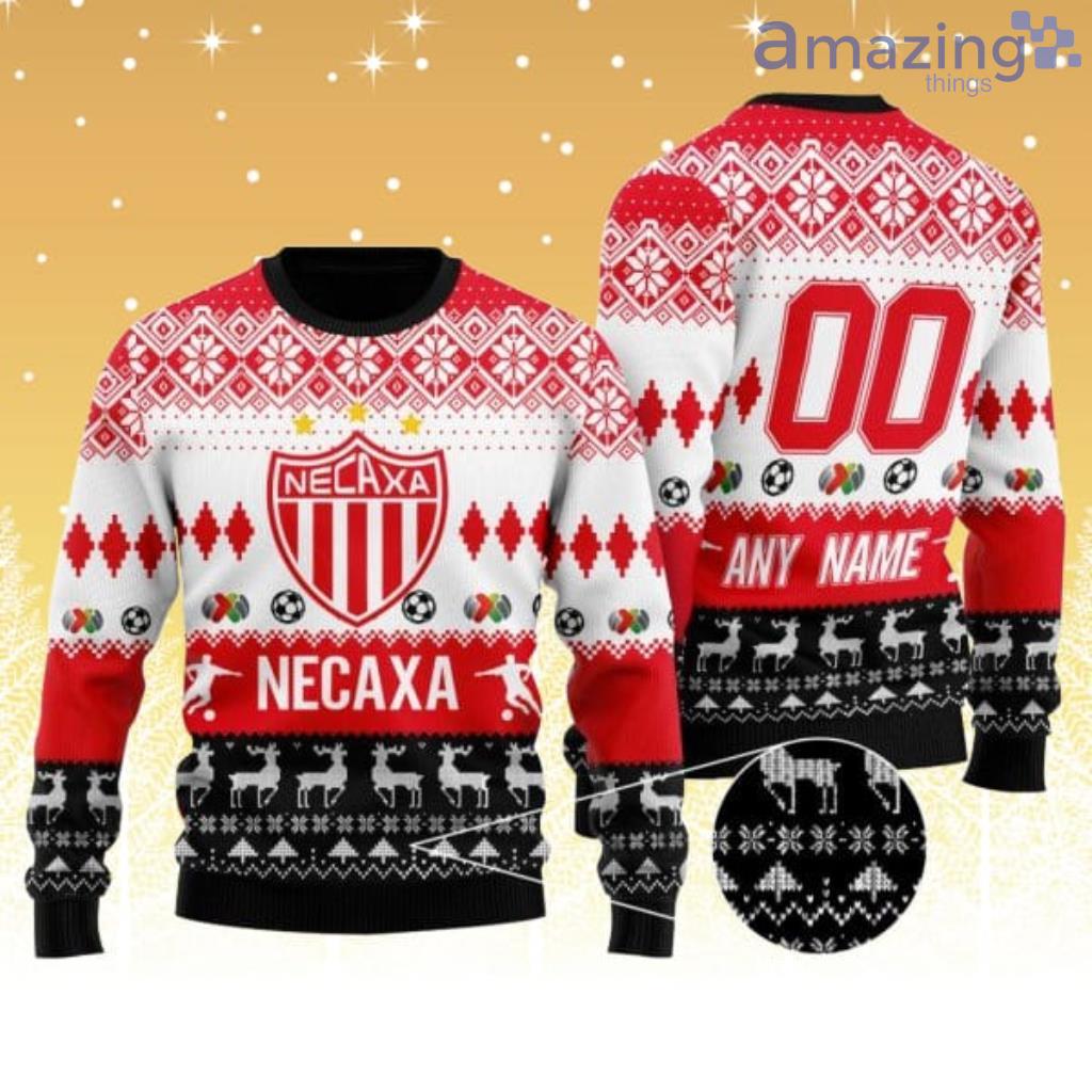 Liga MX Club Necaxa Personalized Name and Number trending 2024 Concepts Ugly Sweater image Liga MX Club Necaxa Personalized Name and Number trending 2024 Concepts Ugly Sweater Product Photo 1