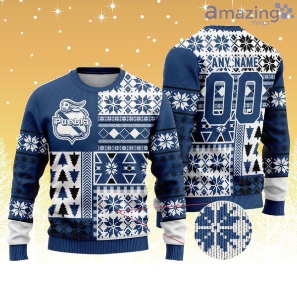 LIGA MX Club Puebla Special Christmas Knitting Ugly Sweater Christmas Pattern Product Photo 1