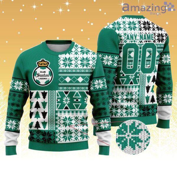 LIGA MX Club Santos Laguna Special Christmas Knitting Ugly Sweater Christmas Pattern Product Photo 1