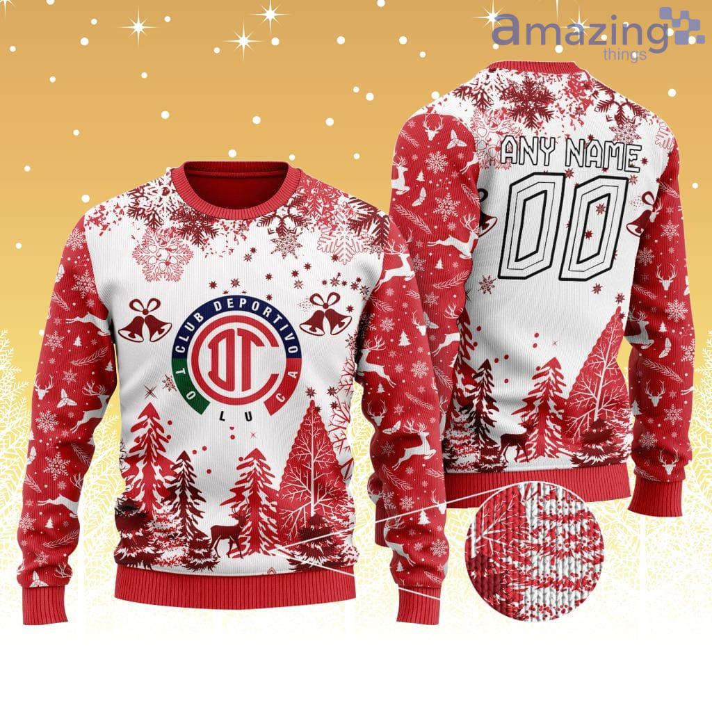 LIGA MX Deportivo Toluca Special Christmas Knitting Ugly Sweater Design New image LIGA MX Deportivo Toluca Special Christmas Knitting Ugly Sweater Design New Product Photo 1