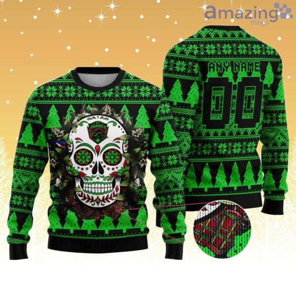 LIGA MX FC Juarez Special Sugar Skull Christmas Knitting Ugly Sweater Product Photo 1