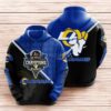 Los Angeles Rams Champions Black Cobalt Hoodie 3D All Over Print