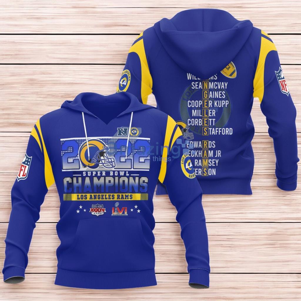 Los Angeles Rams Superbowl Champions Team Blue Hoodie 3D All Over Print image Los Angeles Rams Superbowl Champions Team Blue Hoodie 3D All Over Print Product Photo 1