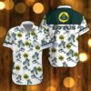 Lotus Beach Shirt Logo Printed White Hawaiian Shirt For Men And Women