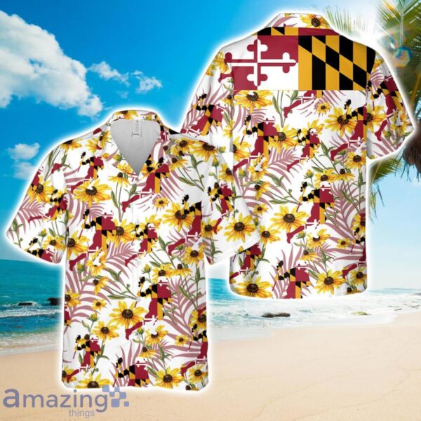 Maryland Flag Lacrosse Beach 3D Hawaiian Shirt Product Photo 1
