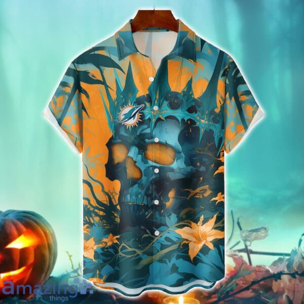 Miami Dolphins NFL Skull Halloween Hawaiian Shirt Special Gift For Fans Product Photo 1