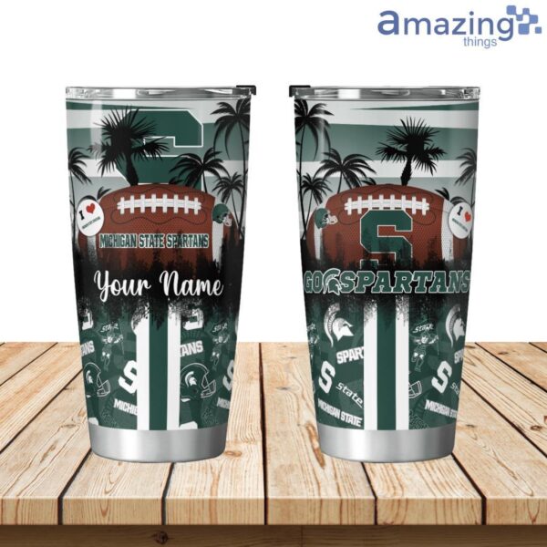 Michigan State Spartans Tropical Personalized Tumbler 20oz Limited Edition Product Photo 1