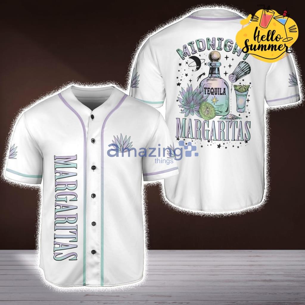 Midnight Margaritas Tequila Tequila Ombre Purple Design All White Print Baseball Jersey Shirt image Midnight Margaritas Tequila Tequila Ombre Purple Design All White Print Baseball Jersey Shirt Product Photo 1