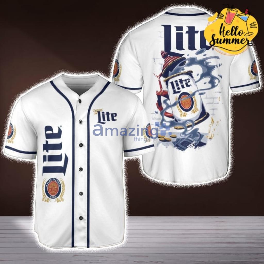 Miller Lite Hot Miller Beer New Limited Edition For Beer Drinker Baseball Jersey Shirt image Miller Lite Hot Miller Beer New Limited Edition For Beer Drinker Baseball Jersey Shirt Product Photo 1
