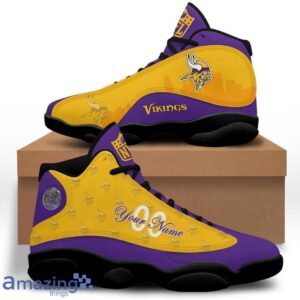 Minnesota Vikings Air Jordan 13 Shoes Trending For Men Women Custom Number & Name Product Photo 4