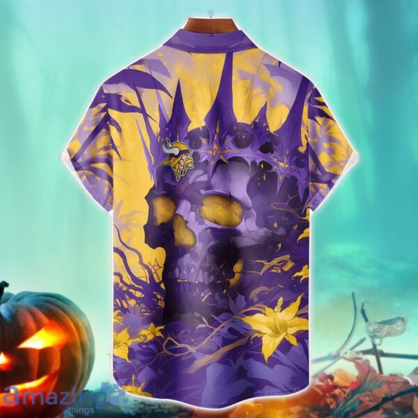 Minnesota Vikings NFL Skull Halloween Hawaiian Shirt Special Gift For Fans Product Photo 2