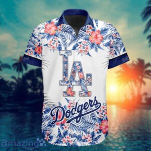 MLB Los Angeles Dodgers Flower 3D Hawaiian Shirt For Fans Product Photo 2