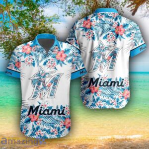 MLB Miami Marlins Flower 3D Hawaiian Shirt For Fans Product Photo 1