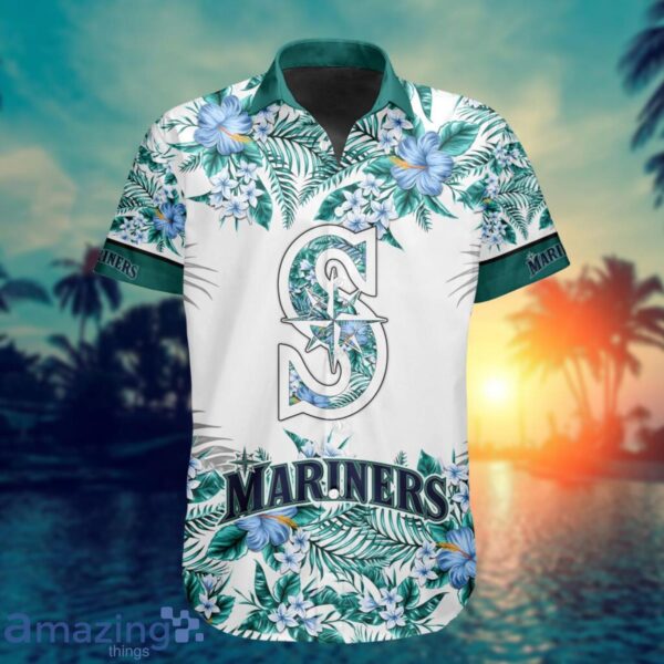 MLB Seattle Mariners Flower 3D Hawaiian Shirt For Fans Product Photo 2