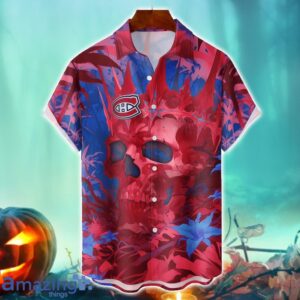 Montreal Canadiens NHL Halloween Skull 3DHawaiian Shirt Halloween Gift For Men Women Product Photo 1