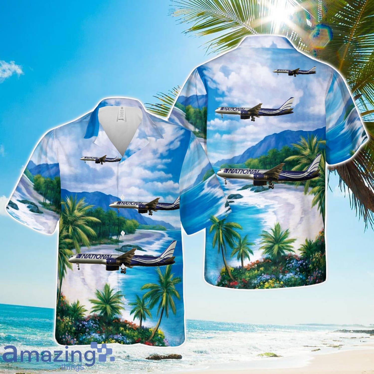 National Airlines Boeing 757 200 Hawaiian Shirt Beach Shirt image National Airlines Boeing 757-200 Hawaiian Shirt Beach Shirt Product Photo 1