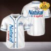 Natural Light Beer White Baseball Jersey Shirt