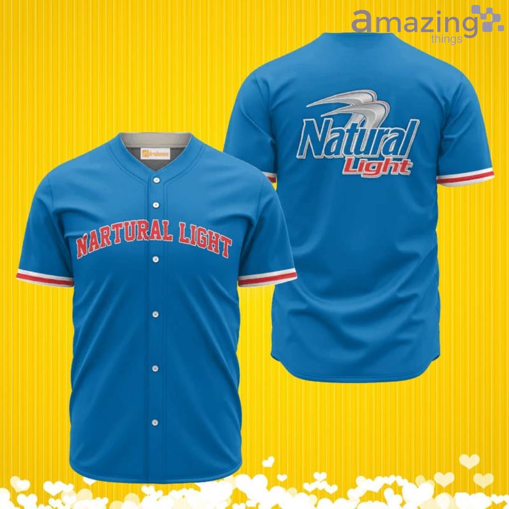 Natural Light Blue Basic Baseball Jersey Shirt New Fashion image Natural Light Blue Basic Baseball Jersey Shirt New Fashion Product Photo 1