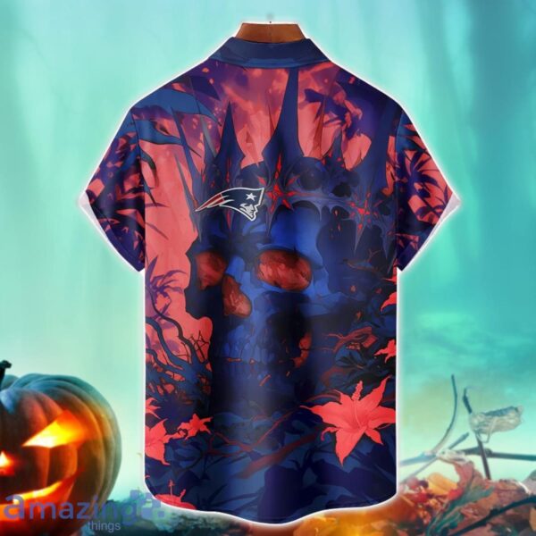 New England Patriots NFL Skull Halloween Hawaiian Shirt Special Gift For Fans Product Photo 2