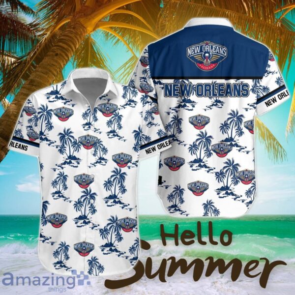 New Orleans Pelicans White Hawaiian Shirt All Printed Logo Team Shirt Product Photo 1